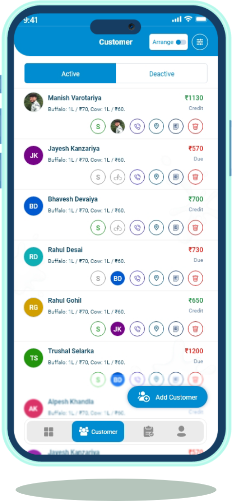 MilkUp Vendor app dashboard on a phone