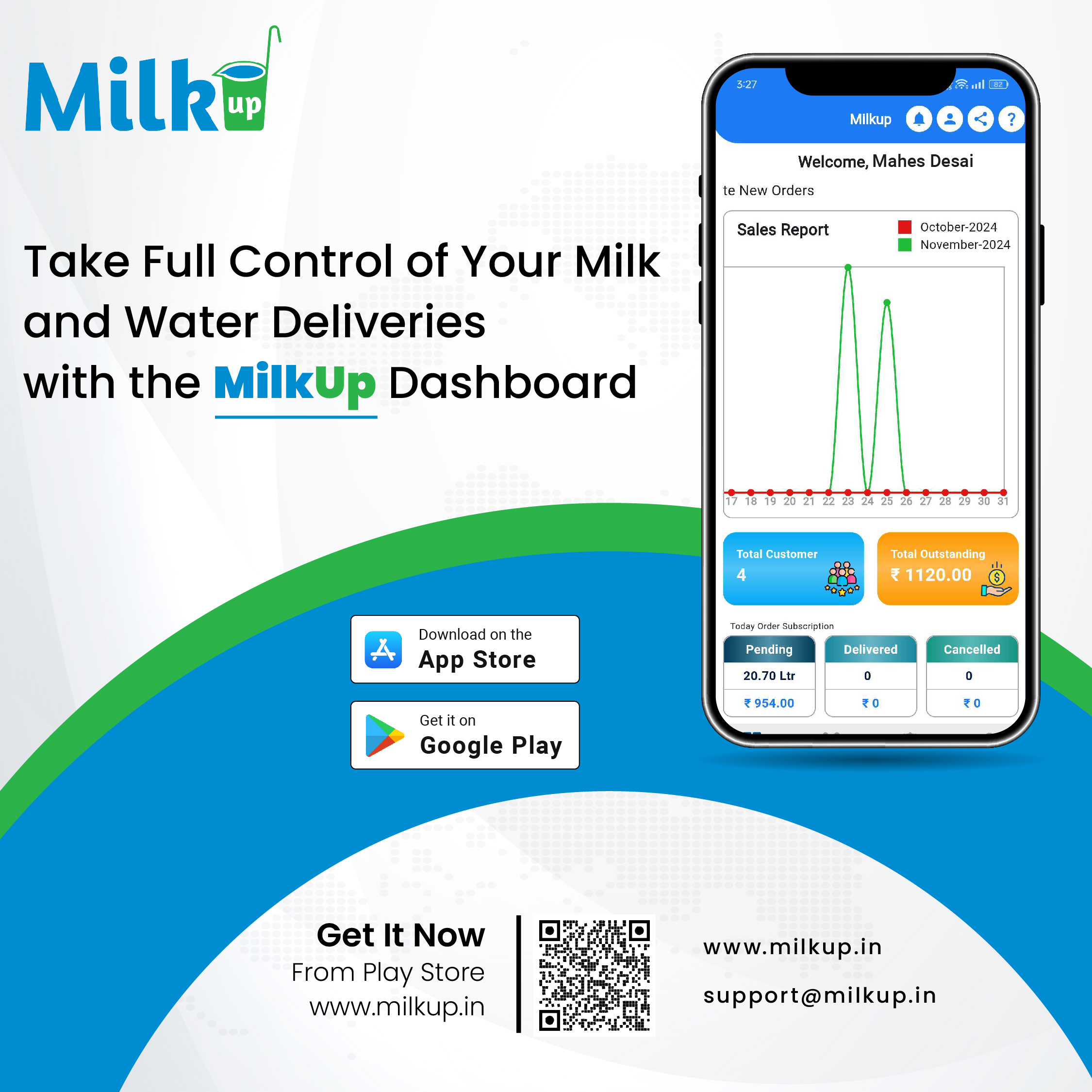 Take Full Control of Your Milk and Water Deliveries with the MilkUp Dashboard
