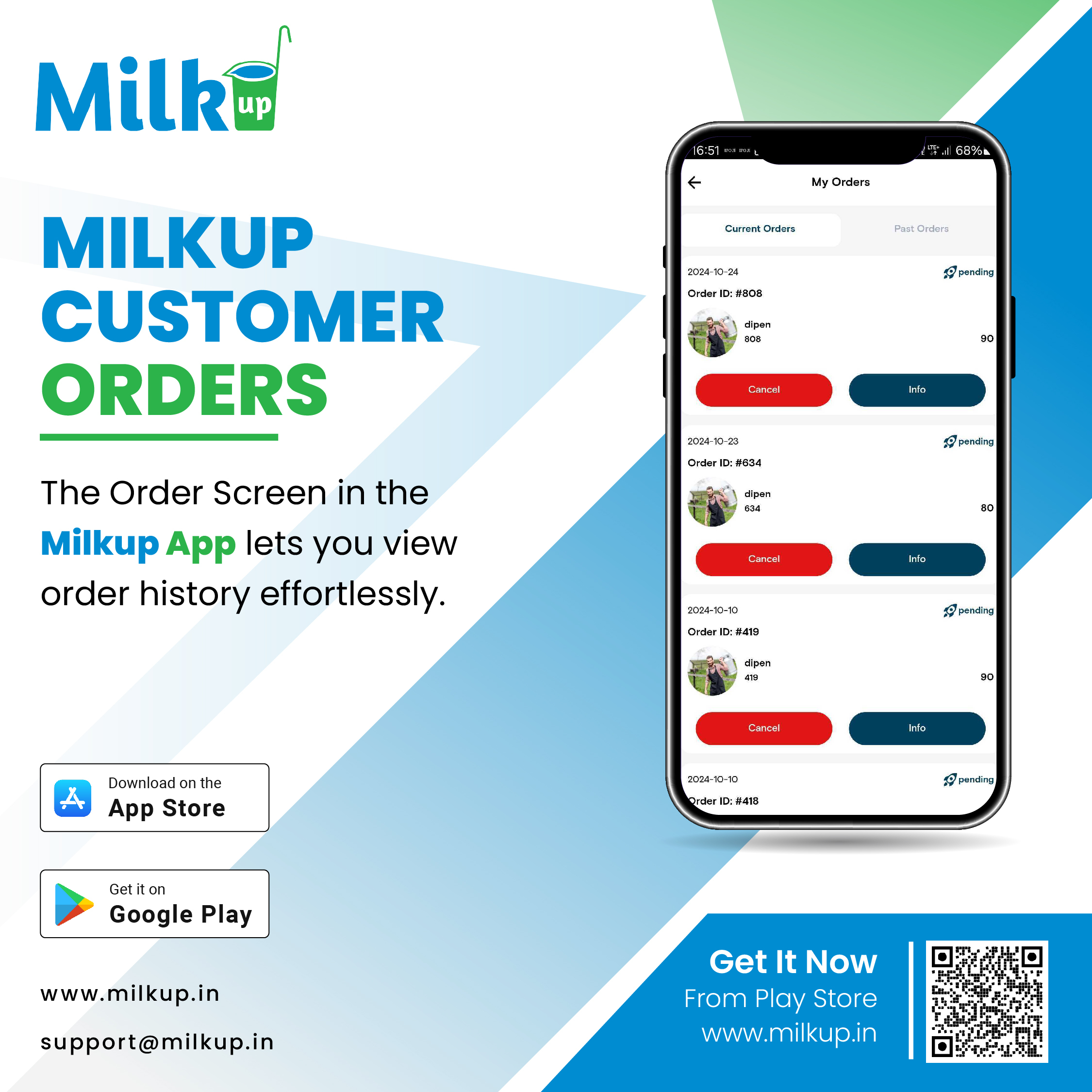 Manage Your Orders and Subscriptions with the MilkUp App!
