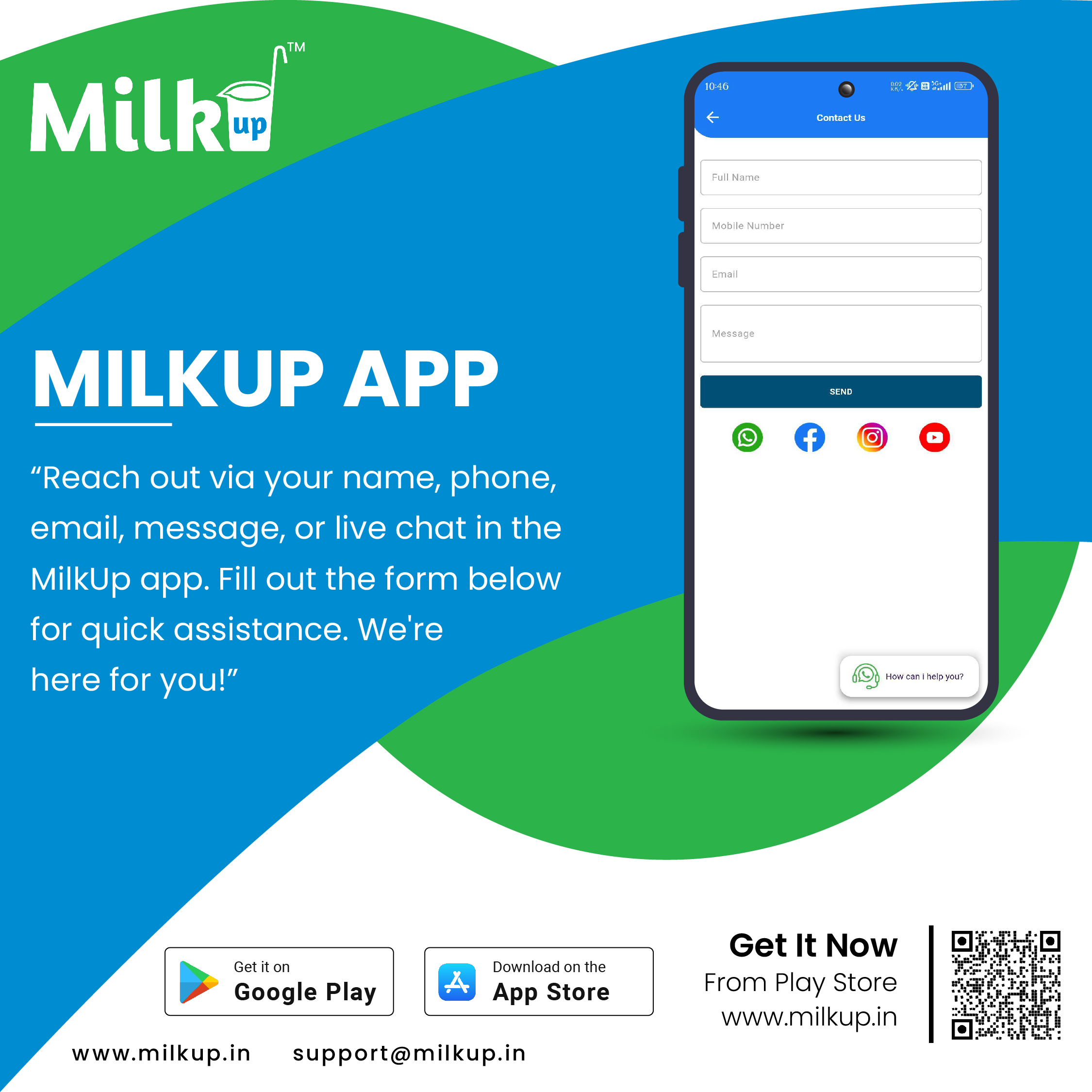 Milkup Vendor Application Contact Us!