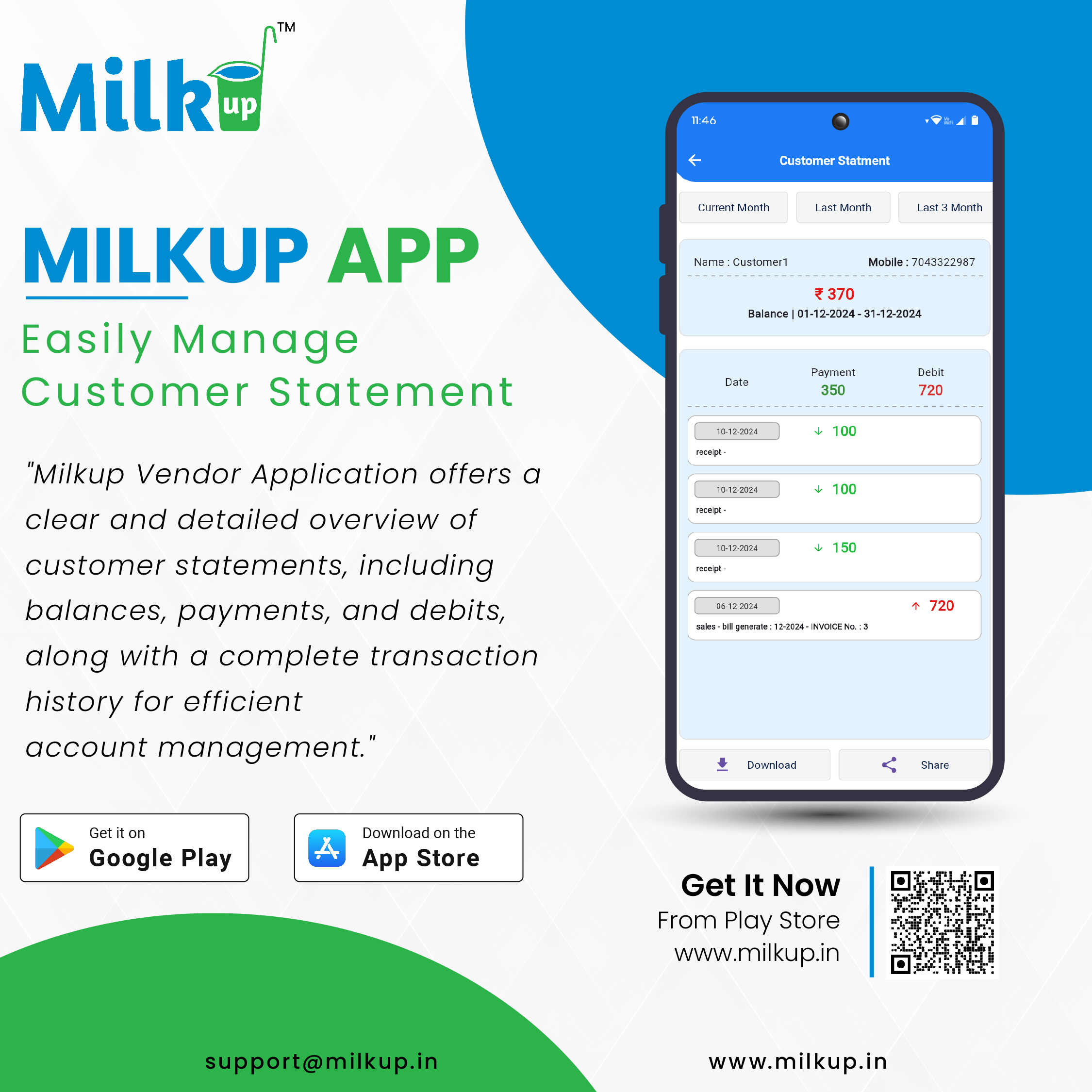 Easily Manage Customer Statements with the MilkUp Vendor Application