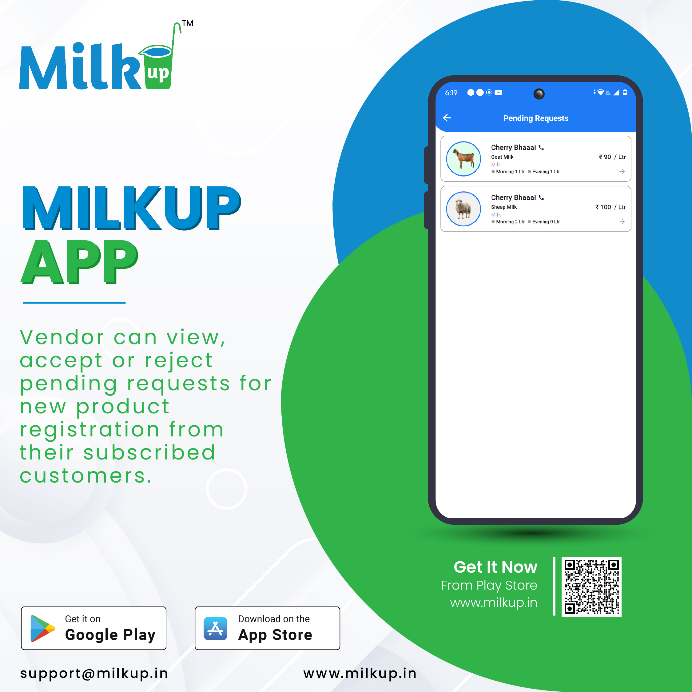 Pending Requests in the Milkup Vendor Application