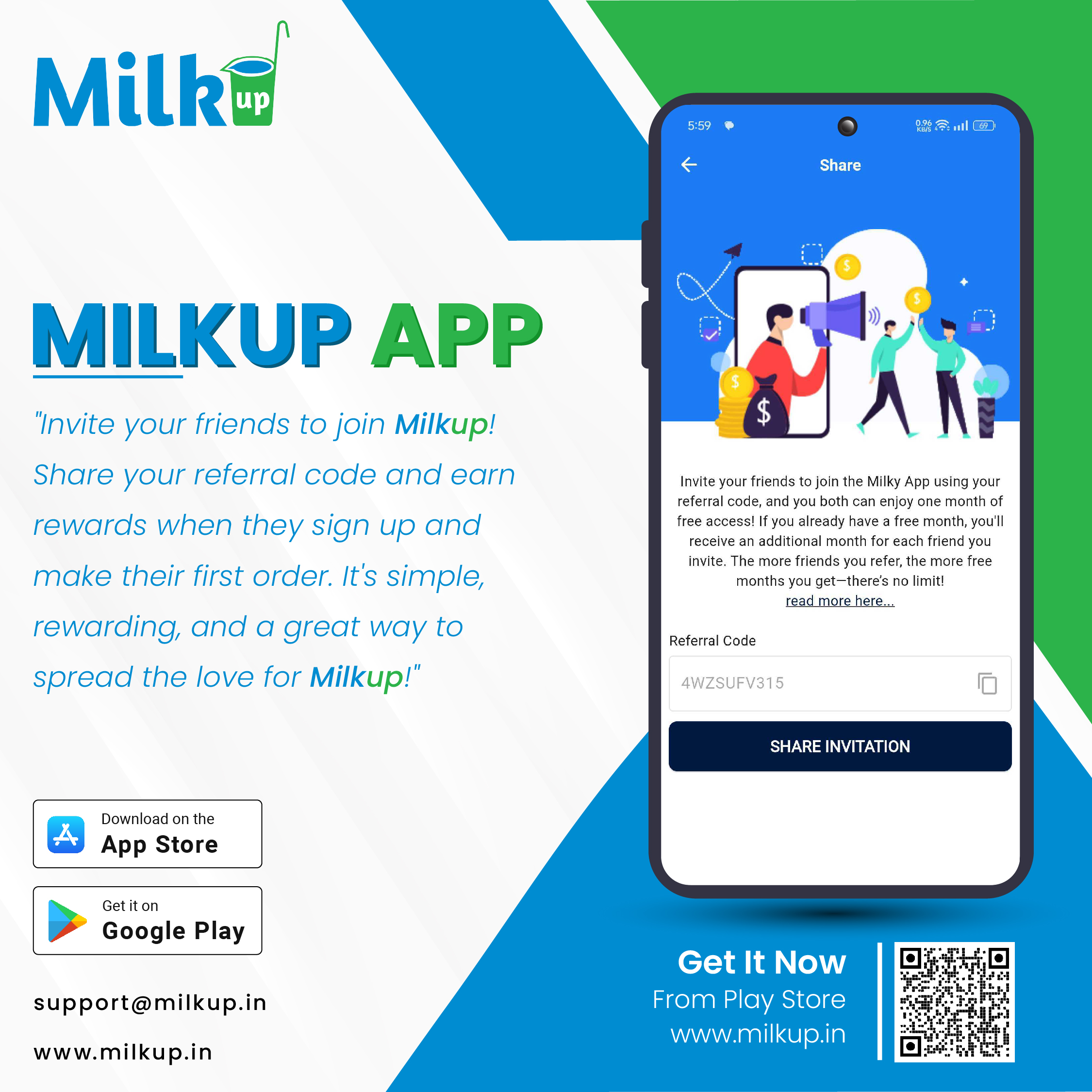 Share the Invitation Referral Code
