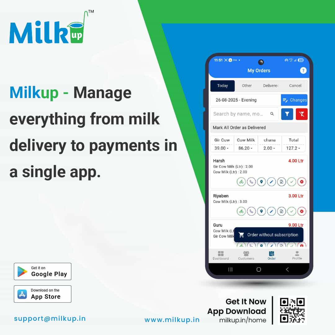 MilkUp Manage everything from milk delivery to payments in a single app!