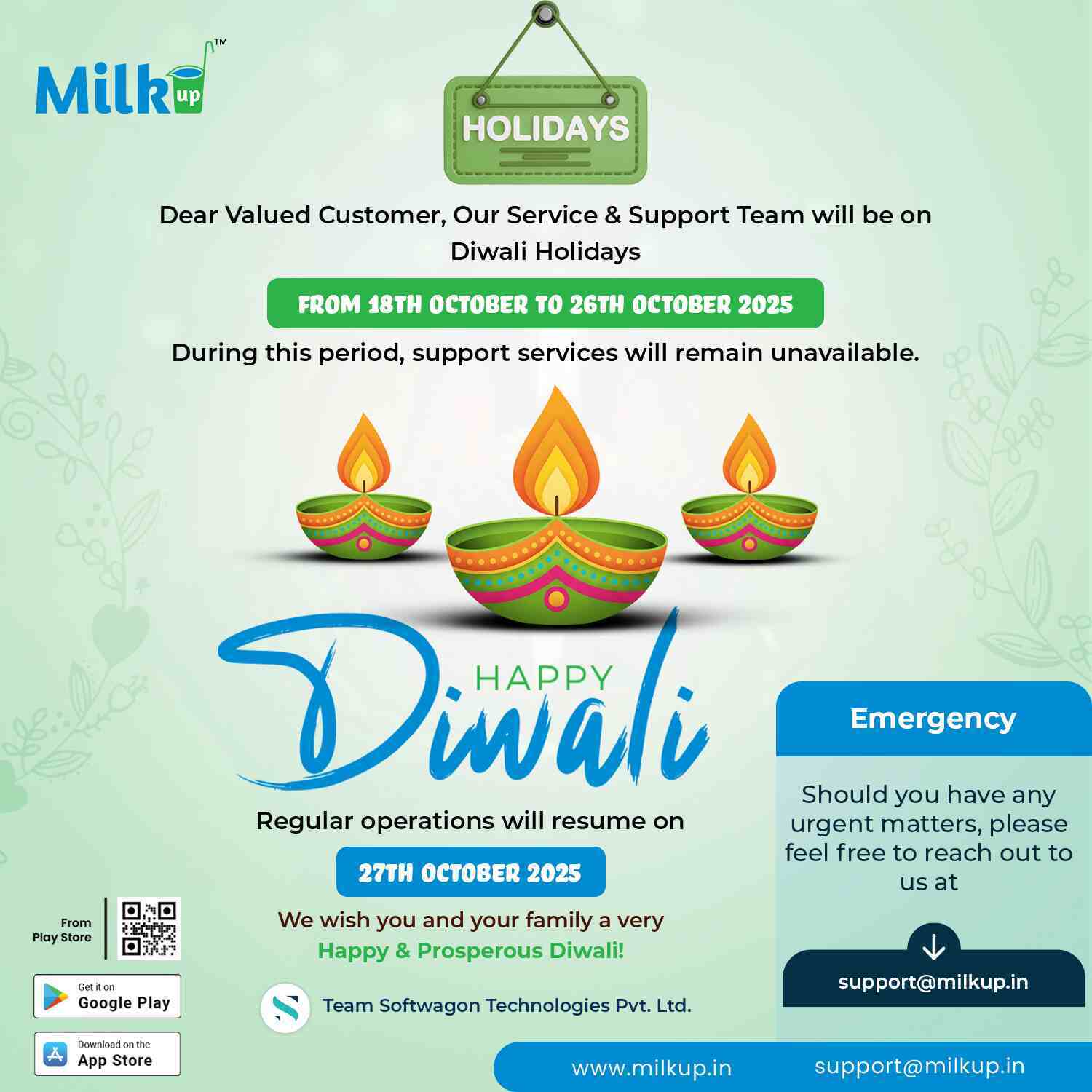 Warm Diwali Greetings from MilkUp!
