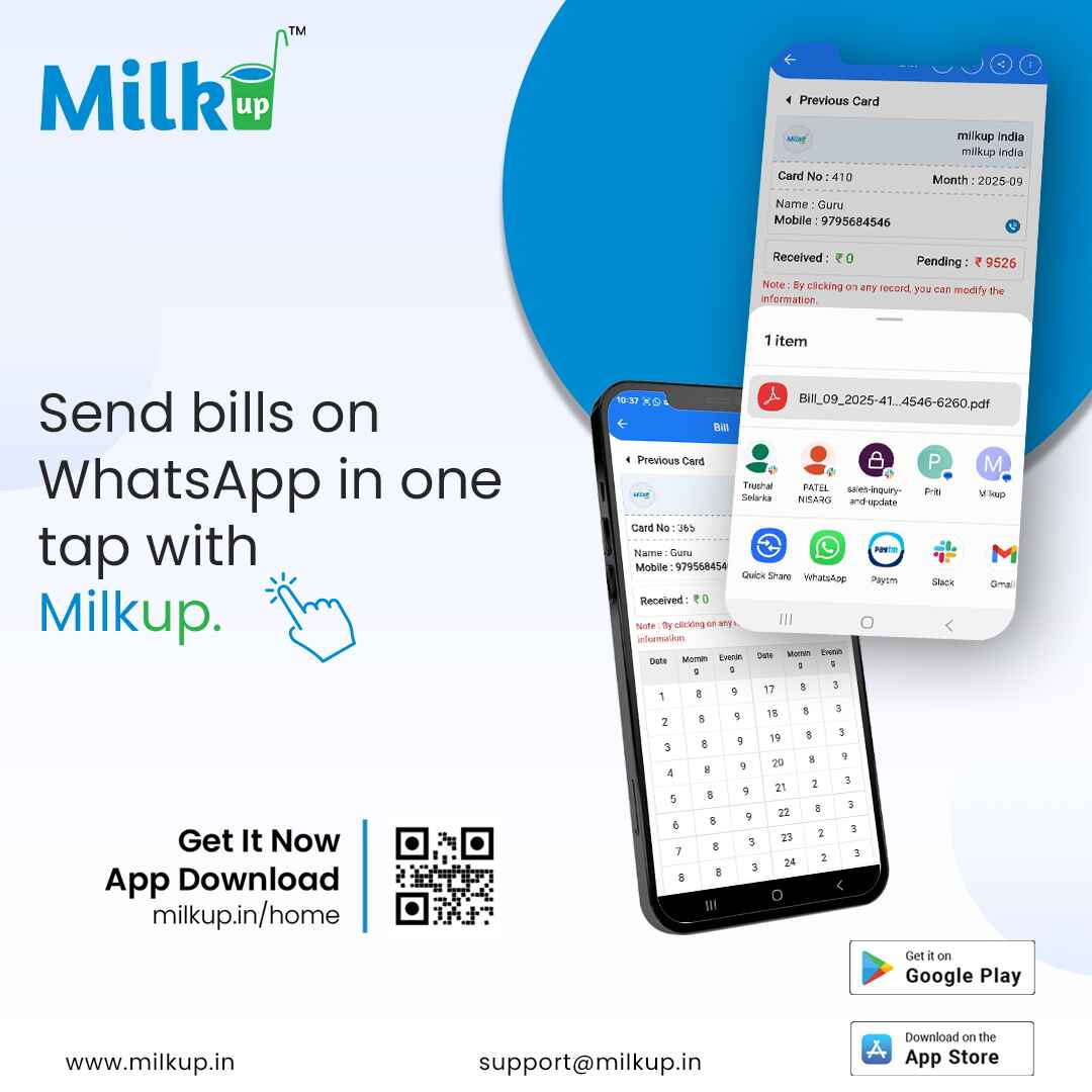 Send Bills on WhatsApp in One Tap with Milkup