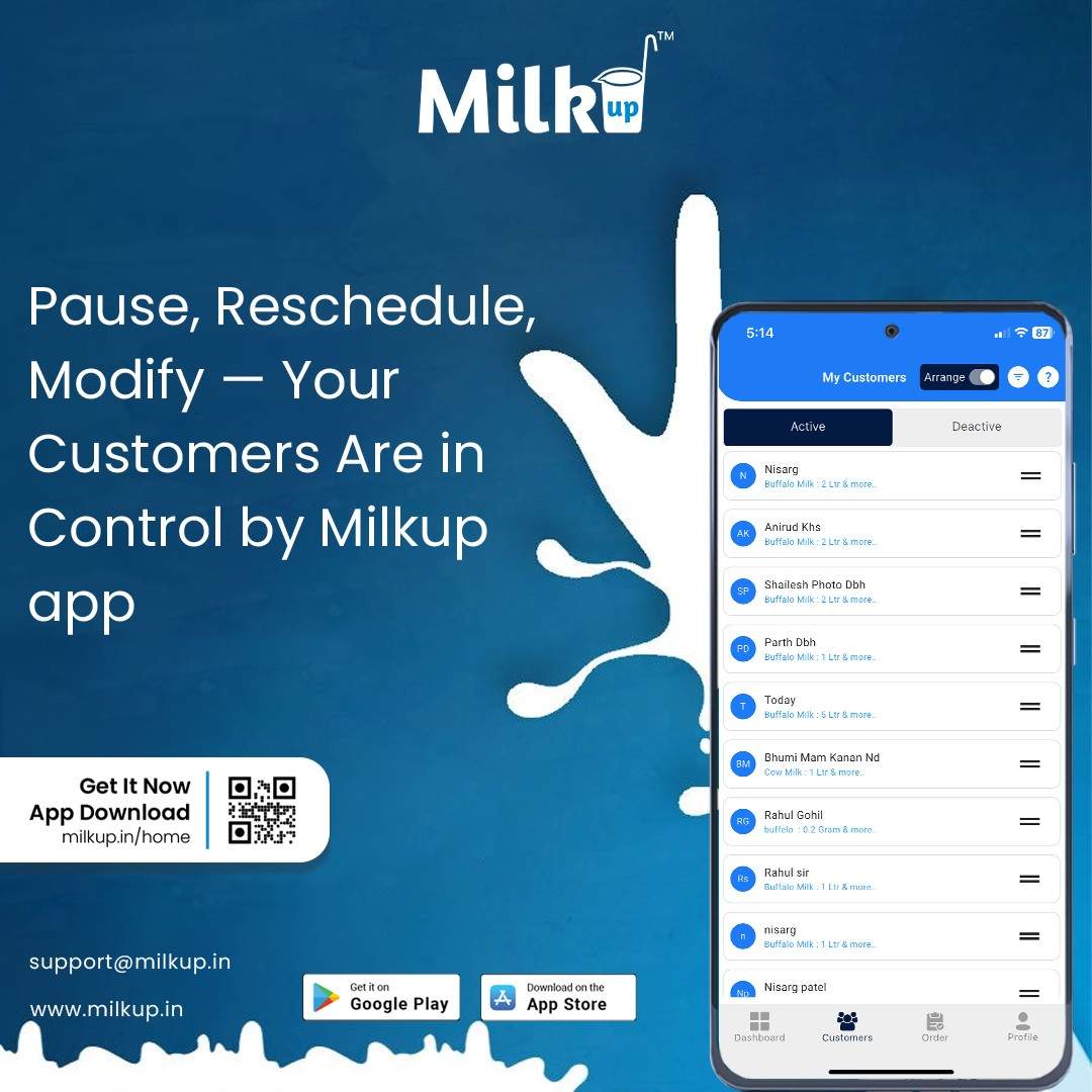 Pause, Reschedule, Modify Your Customers Are in Control by Milkup app